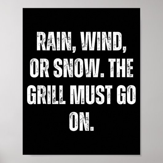 Gril grappige bbq baas vlees rook poster (Voorkant)
