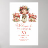 Gril Roze Fee 6e Verjaardag Welkom Poster (Voorkant)