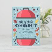 Grill 4 van juli Cookout uitnodiging (Staand voorkant)