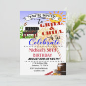 Grill and Chill 50th Birthday Kaart (Staand voorkant)