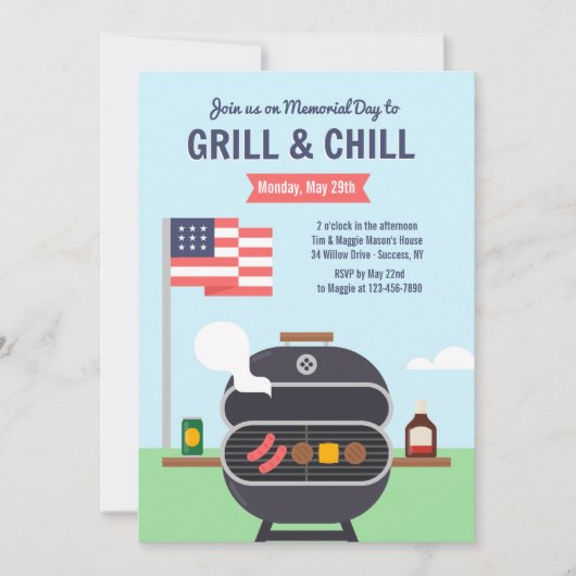 Grill and Chill Invitation Kaart (Voorkant)