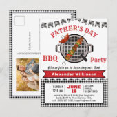 Grill and Chill Vaderdag Photo BBQ Invitation Briefkaart (Voorkant / Achterkant)