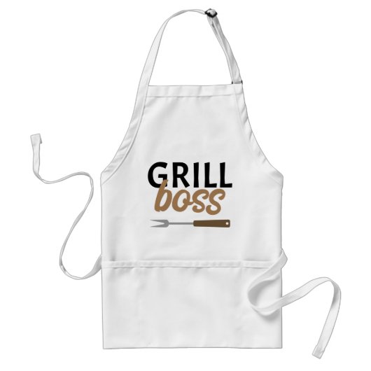 Grill Baas BBQ Biefstukken Grillmaster Vader Keuke Standaard Schort (Voorkant)