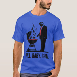 Grill Baby Grill Grappige Silhouette 4 juli T-shirt