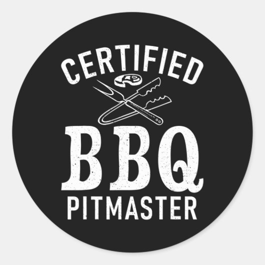 Grill Barbecue Grillen Gecertificeerd BBQ Pitmaste Ronde Sticker (Voorkant)