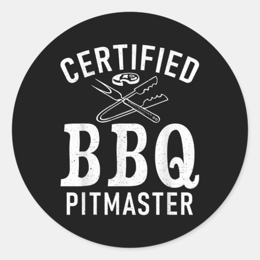 Grill Barbecue Grillen Gecertificeerd BBQ Pitmaste Ronde Sticker (Voorkant)