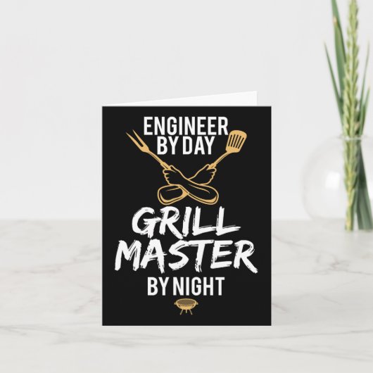 Grill BBQ Master Engineer Grappig Barbecue Gift Kaart (Voorkant)