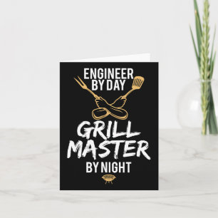 Grill BBQ Master Engineer Grappig Barbecue Gift Kaart