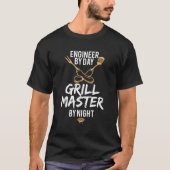 Grill BBQ Master Engineer Grappig Barbecue Gift T-shirt (Voorkant)