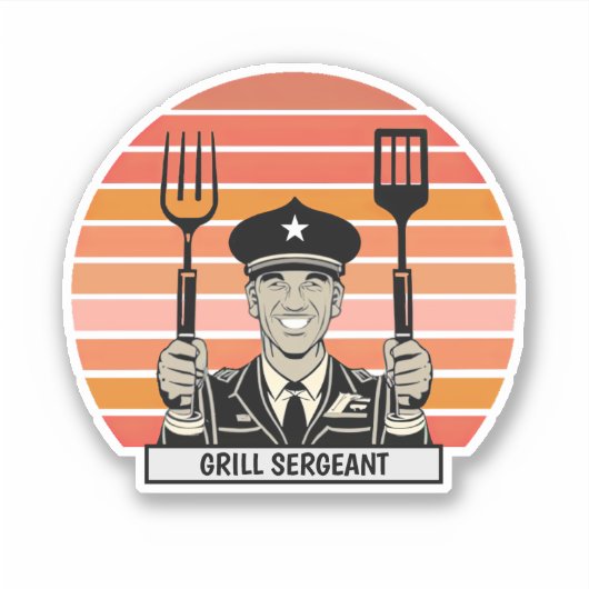 Grill BBQ Sergeant Sticker (Voorkant)