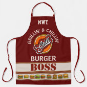 Grill Burger Baas All-Over Print Schort (Voorkant)