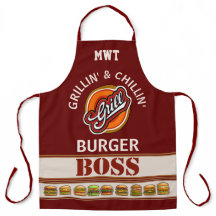 Grill Burger Baas All-Over Print Schort