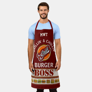 Grill Burger Baas All-Over Print Schort