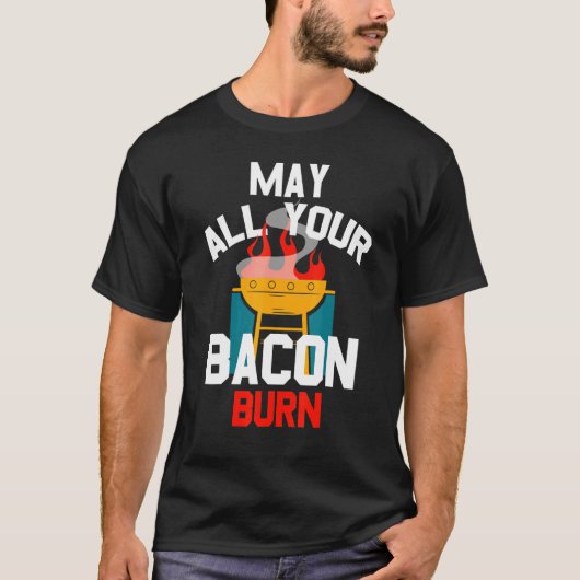 Grill Burning Bacon T-shirt (Voorkant)