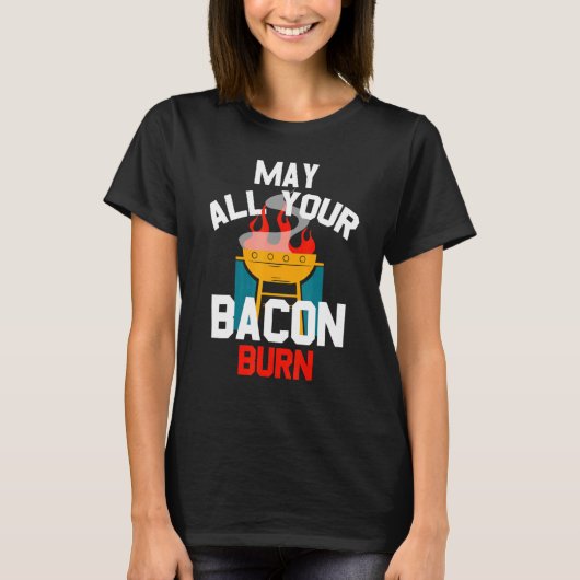 Grill Burning Bacon T-shirt (Voorkant)
