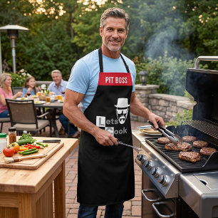 Grill Chef Schort - Grappige Laten we Koken Attitu