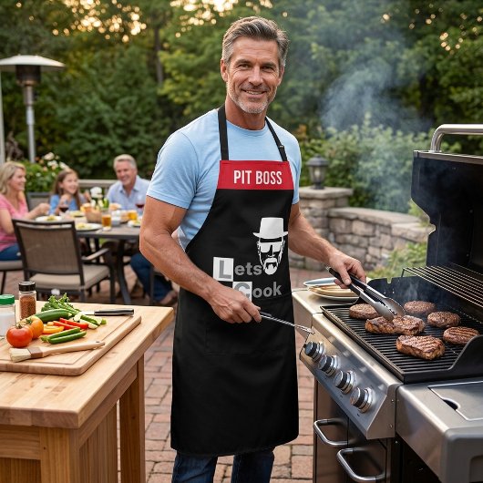 Grill Chef Schort - Grappige Laten we Koken Attitu