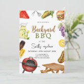 Grill & Chill BBQ Achtertuin Party Kaart (Staand voorkant)