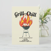 Grill & Chill BBQ Bash Uitnodiging | achtertuinfee (Staand voorkant)