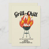 Grill & Chill BBQ Bash Uitnodiging | achtertuinfee (Voorkant / Achterkant)