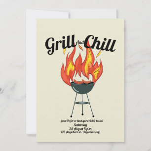 Grill & Chill BBQ Bash Uitnodiging   achtertuinfee