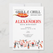 Grill & Chill Cookout BBQ Barbeque Verjaardagsfees Kaart (Voorkant)
