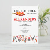 Grill & Chill Cookout BBQ Barbeque Verjaardagsfees Kaart (Staand voorkant)