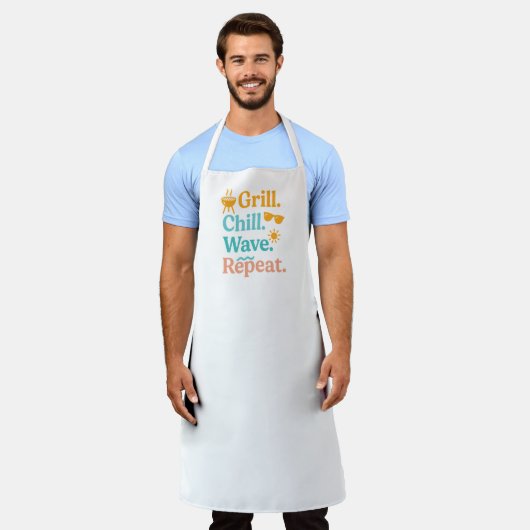 Grill chill wave repeat summer beach quote schort (Gedragen)