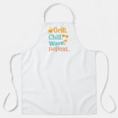 Grill chill wave repeat summer beach quote schort (Voorkant)