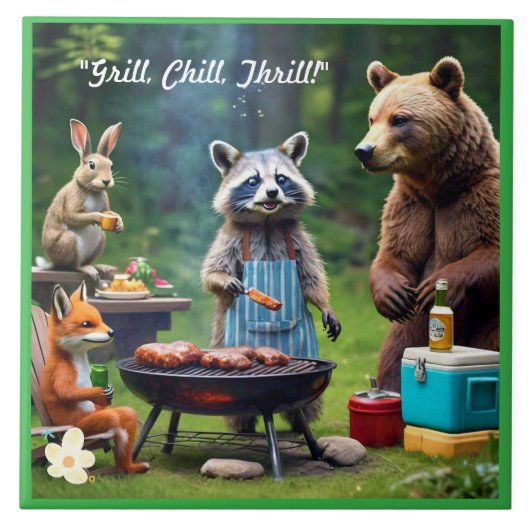 "Grill, chill, wild" Tegeltje (Voorkant)