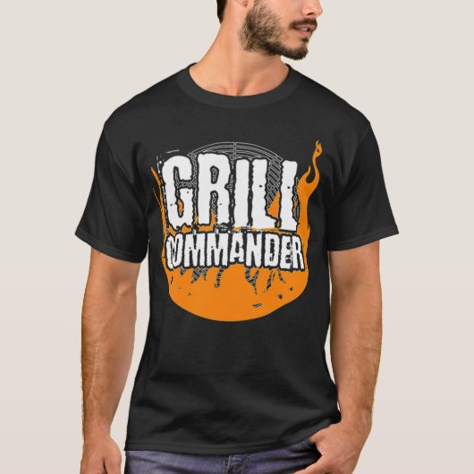 Grill Commandant BBQ Barbecue Cooking Flame tr T-shirt (Voorkant)