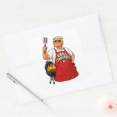 Grill Commander BBQ Vierkante Sticker (Envelop)