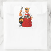 Grill Commander BBQ Vierkante Sticker (Tas)