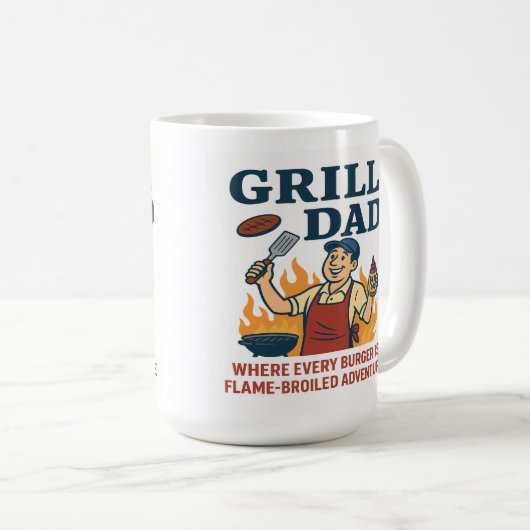 Grill Dad - Flame-Broiled Adventure Koffiemok (Voorkant rechts)