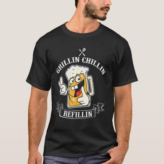  Grill Dad Grilling Chilling Refilling 1 T-shirt (Voorkant)
