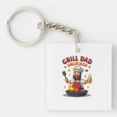 Grill Dad Ontgrendeld - Grappige BBQ Chef Dad Desi Sleutelhanger (Voorkant)