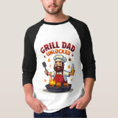 Grill Dad Ontgrendeld - Grappige BBQ Chef Dad Desi T-shirt (Voorkant)