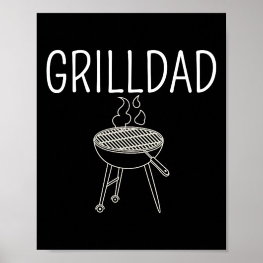 Grill Dad - Papa van het Jaar Grappige BBQ Expert Poster (Voorkant)