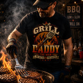 Grill Daddy BBQ Retro Zonsondergang Versleten T-shirt