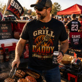 Grill Daddy BBQ Retro Zonsondergang Versleten T-shirt