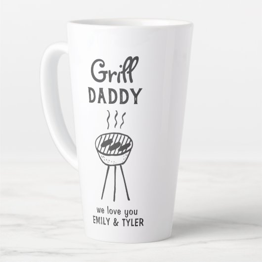 Grill Daddy Cartoon Vaderdag Latte Mok (Linkerhoek)