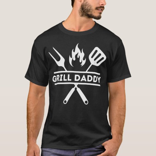 Grill Daddy Grappige Bbq Barbeque Vader's Papa Wie T-shirt (Voorkant)