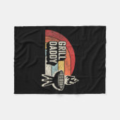 Grill Daddy Retro Sunset Bbq Grafisch Voor Vader Fleece Deken (Voorkant (Horizontaal))
