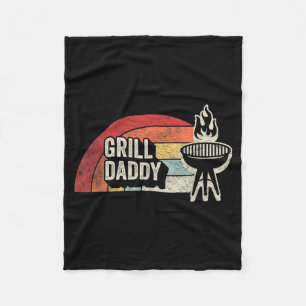 Grill Daddy Retro Sunset Bbq Grafisch Voor Vader Fleece Deken