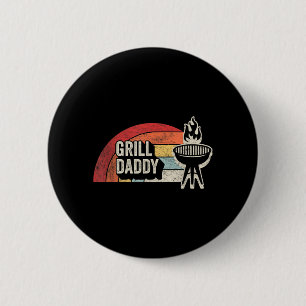 Grill Daddy Retro Sunset BBQ Grafisch Voor Vader Ronde Button 5,7 Cm