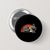 Grill Daddy Retro Sunset BBQ Grafisch Voor Vader Ronde Button 5,7 Cm (Voorkant /achterkant)