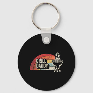 Grill Daddy Retro Sunset Bbq Grafisch Voor Vader Sleutelhanger