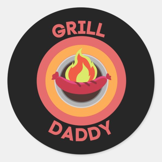 GRILL DADDY RONDE STICKER (Voorkant)