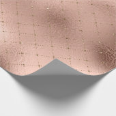 Grill Diamond Roos Gold Pink Princess Glitter Cadeaupapier (Hoek)