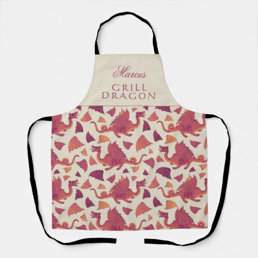 Grill Dragon Red Dragon Pattern Schort (Voorkant)